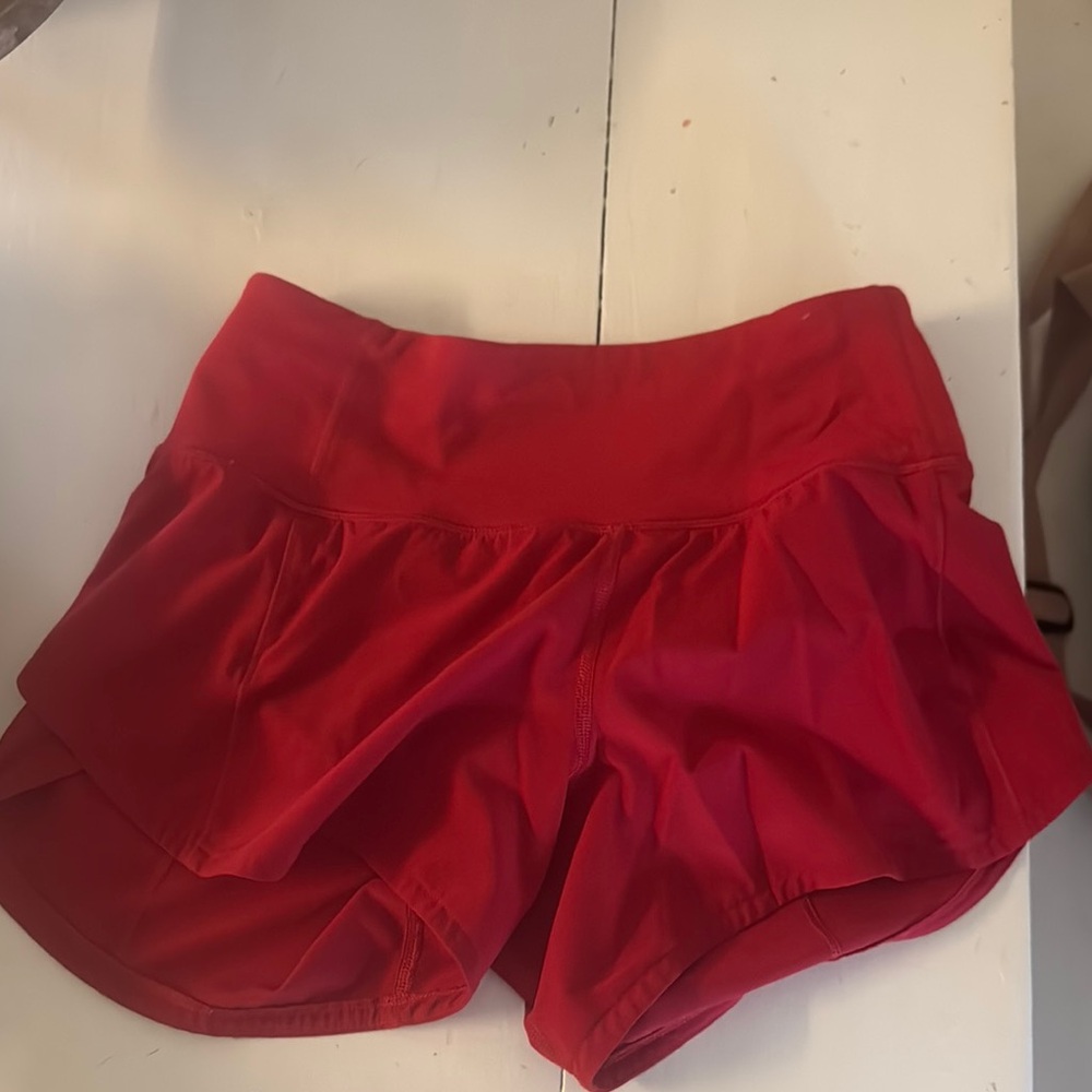 Vibrant Red Lululemon shorts